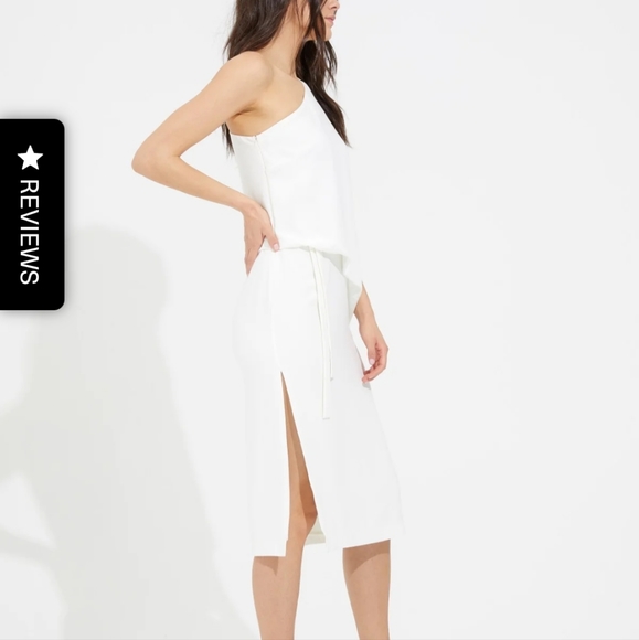 Halston Draped One Shoulder Crepe Dress - Picture 3 of 6